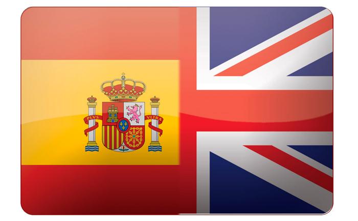 Bandera España-Reino Unido - requisito idioma bilingue