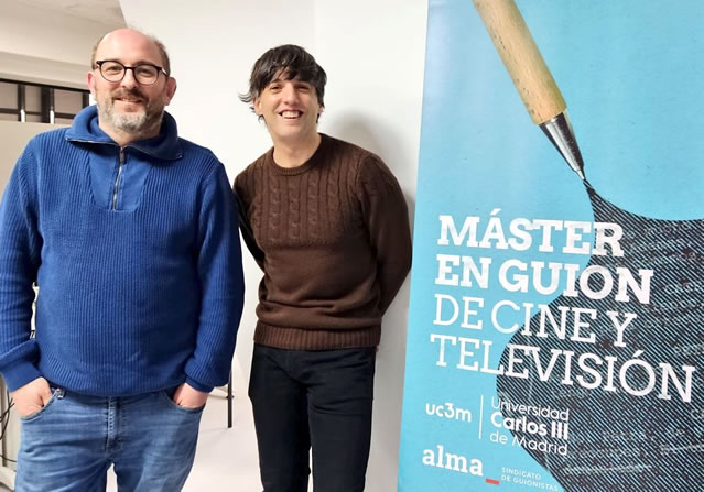 Borja Cobeaga y Diego San José en el Master de Guion Cine y TV UC3M