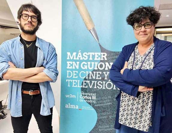 Carlos de Pando y Sara Antuña en el Máster de Guion de Cine y TV de la UC3M