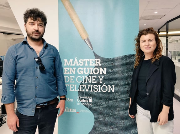 Roberto Martín y Clara Botas  en el Máster de Guion de Cine y TV de la UC3M