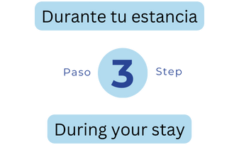 Durante tu estancia, paso 3. 3 step, during your stay