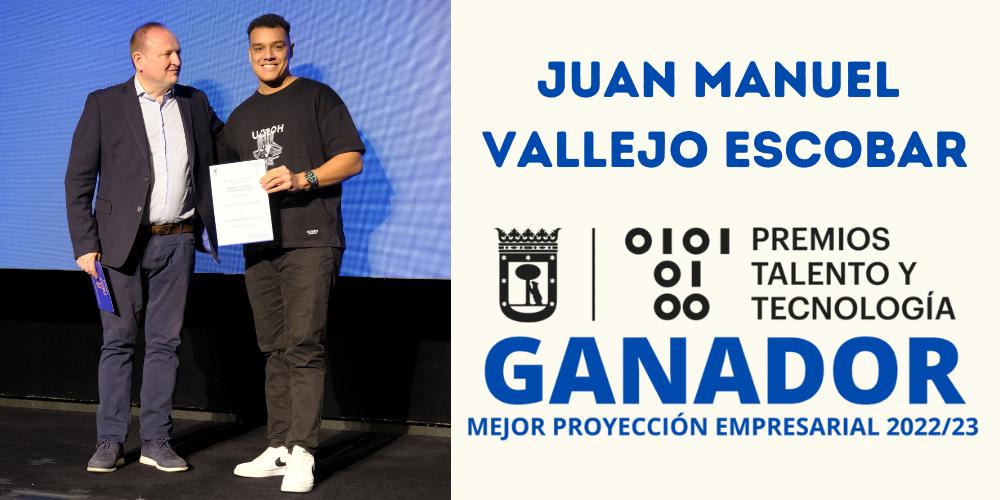 Juan Manuel Vallejo, Premio Talento y Tecnología a la Mejor Proyección Empresarial por 