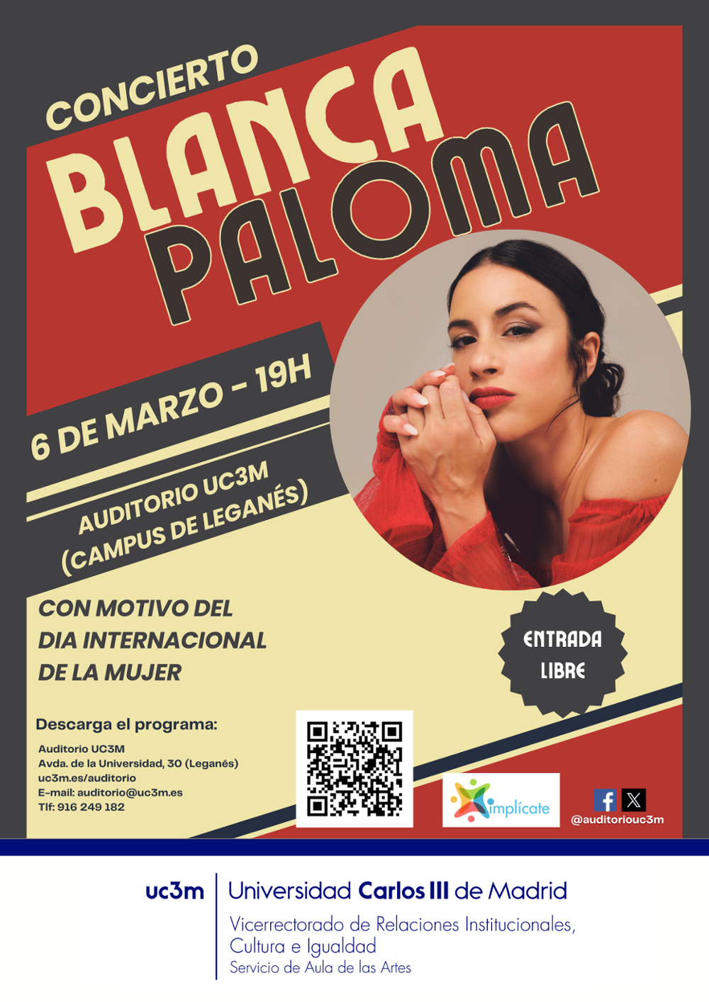 Cartel Concierto Blanca Paloma