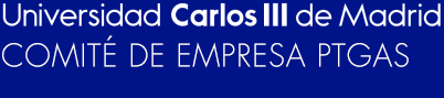 Universidad Carlos III de Madrid. Rótulo Comité de empresa PAS