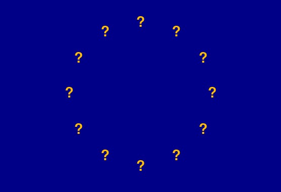Bandera UE con interrogaciones