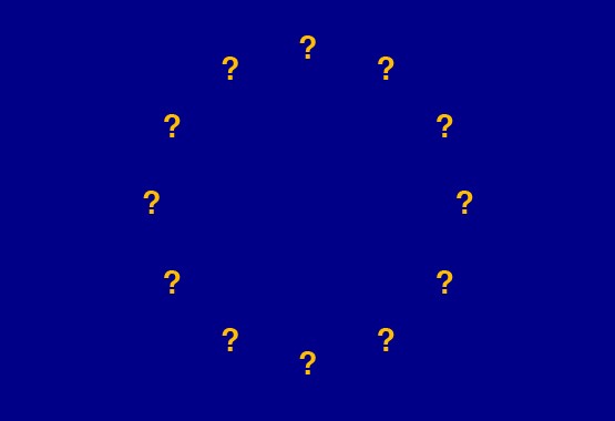 Bandera UE con interrogaciones