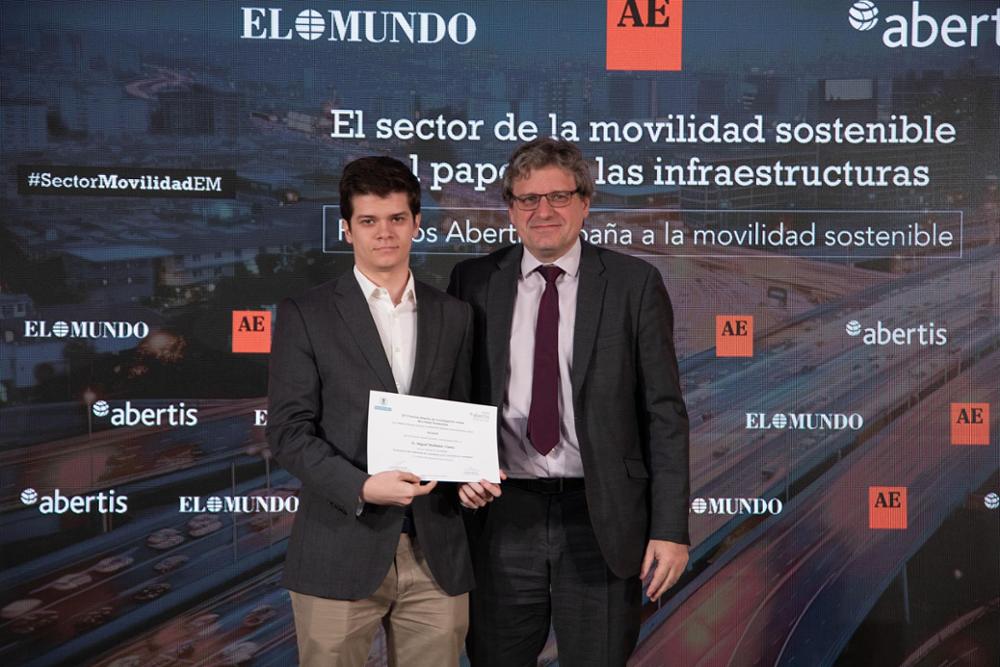 Miguel Melenedez Useros has won the runner-up prize of the XX Abertis Award for research in sustainable mobility, in the category of Master's thesis