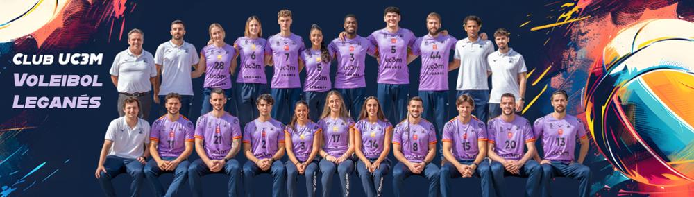 Foto del equipo de Voleybal UC3M en el campus