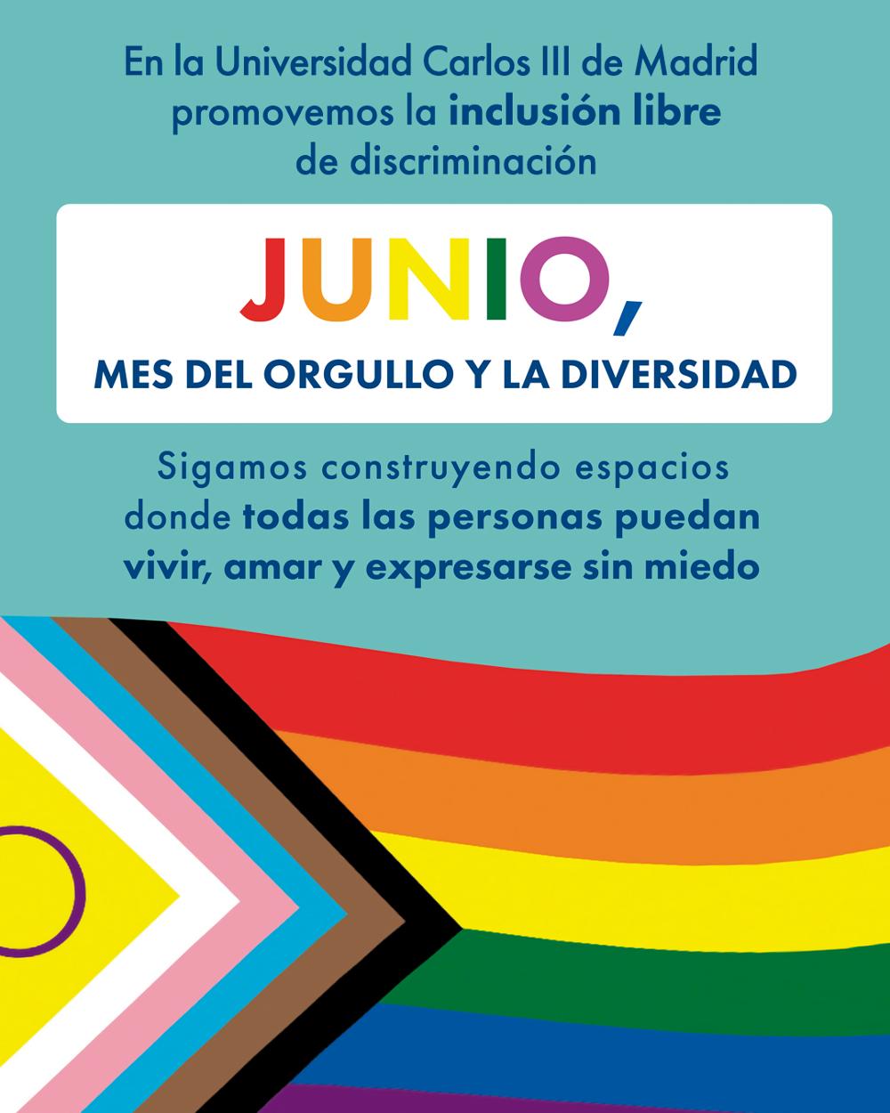 Cartel junio mes del orgullo y diversidad en la uc3m