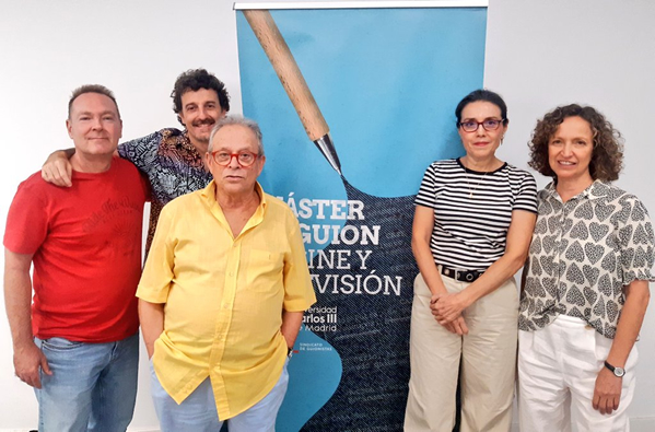 Miguel Ángel Sánchez, Jon Sagalá, Juan Tébar y Clara P. Escrivá en el Máster de Guion de Cine y Tv