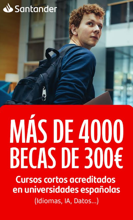 Banner con información de becas para Microcredenciales del Banco Santander