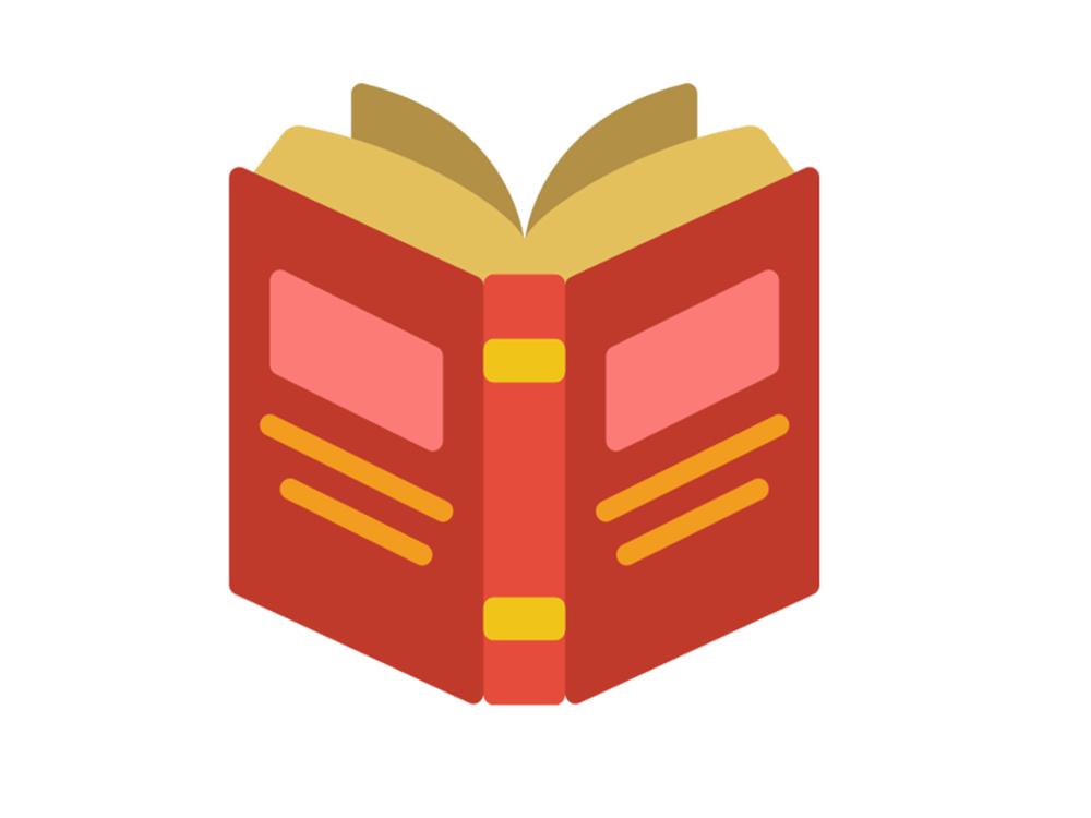 Icono de un libro en color rojo