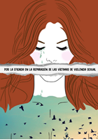 Dibujo mujer con el texto Reparación a las víctimas de violencia sexual-