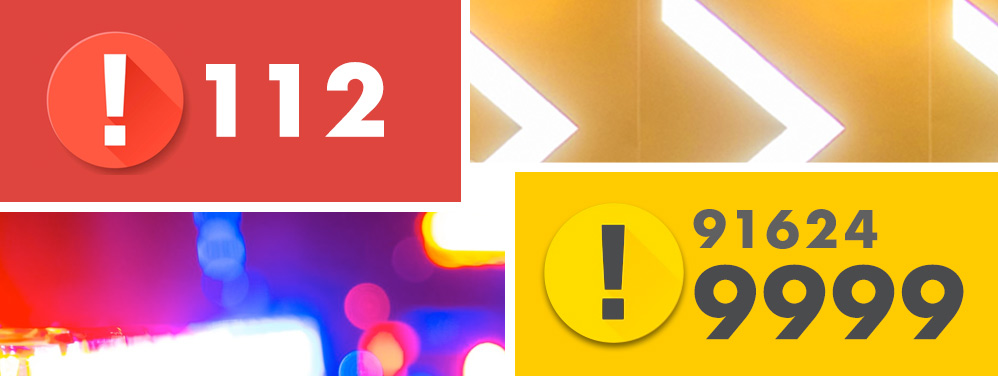 Telefono de emergencias Primero 112 después uc3m 91 624 9999