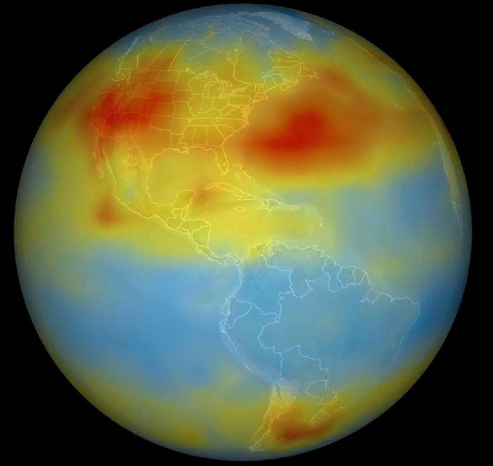 NASA elevada concentración de CO2 en el hemisferio norte