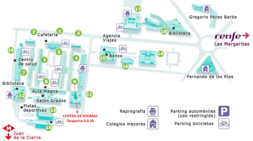 Mapa Campus de Getafe UC3M