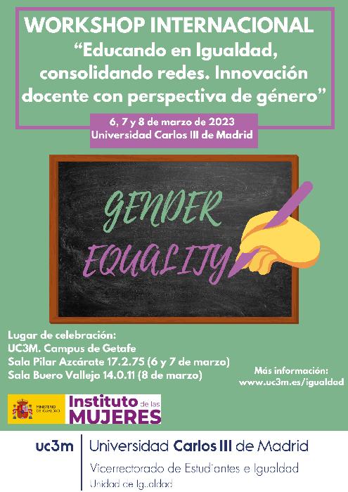Cartel Workshop Internacional: Educando en Igualdad