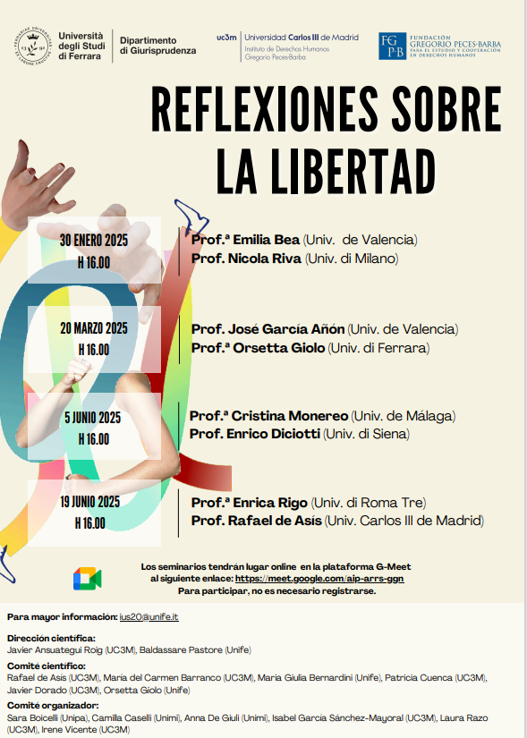 cartel seminario Reflexiones sobre la libertad