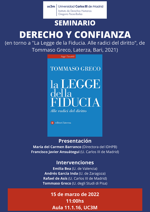 CARTEL Seminario Derecho y confianza