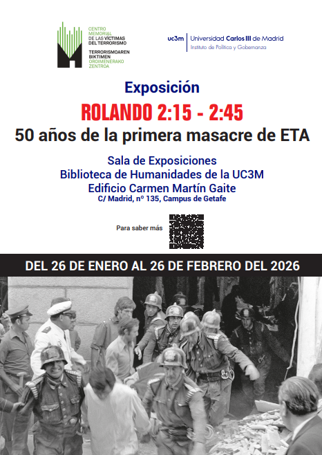 cartel exposicion con imagen de atentado 