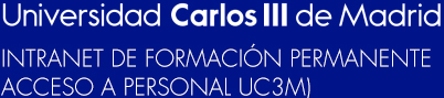 Cabecera de la Intranet de Formación Permanente (acceso a personal uc3m)
