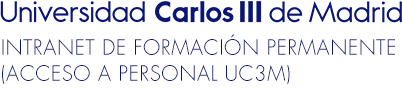 Cabecera de la Intranet de Formación Permanente (acceso a personal uc3m)