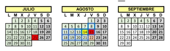 SERVICIOS PRESTADOS Y HORARIO DE EDIFICIOS Verano