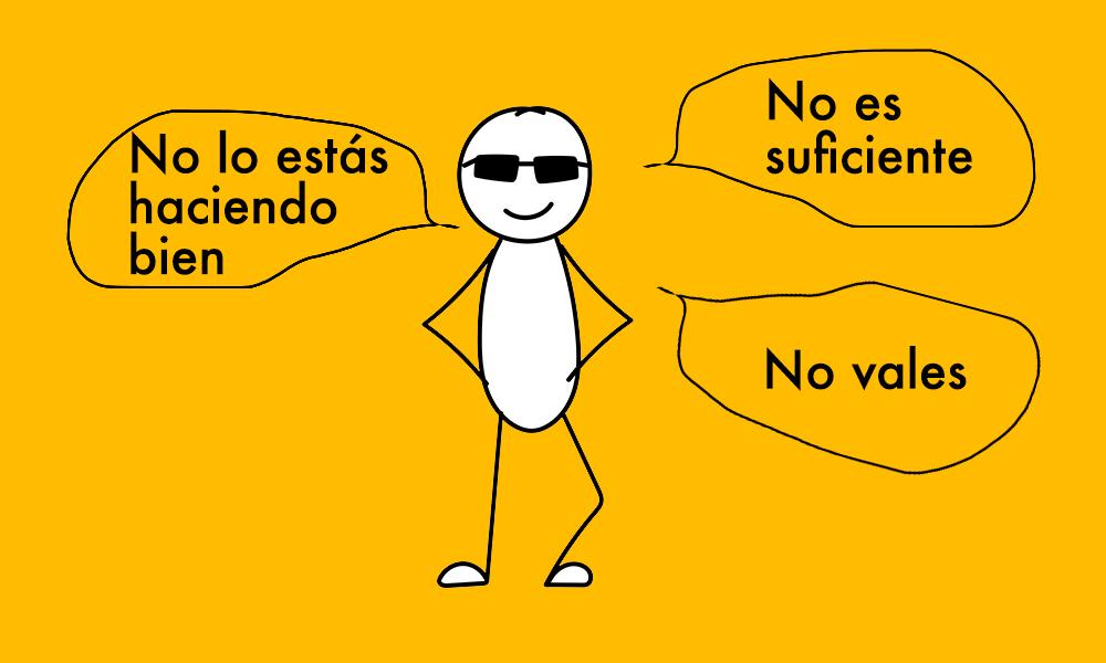 hombre que se hace afirmaciones negativas
