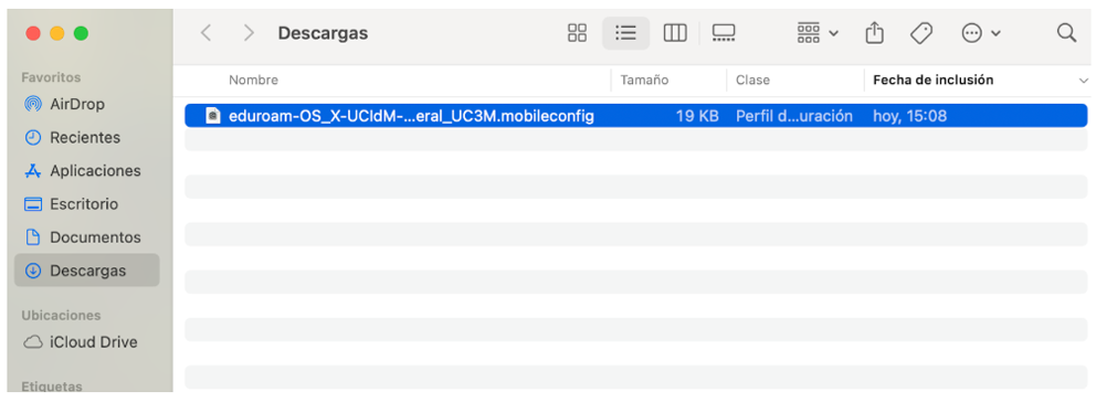 Opciones de conexión manual de red Wifi en Mac