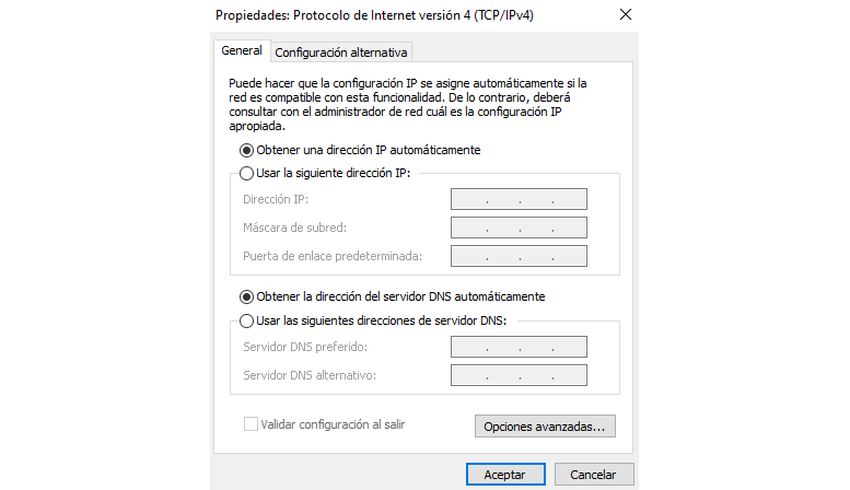Imagen ilustrativa del interfaz de Windows 10 
