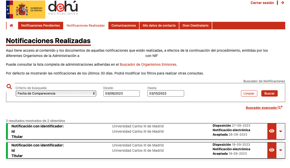 Integración del sistema Notifica con la Sede Electrónica