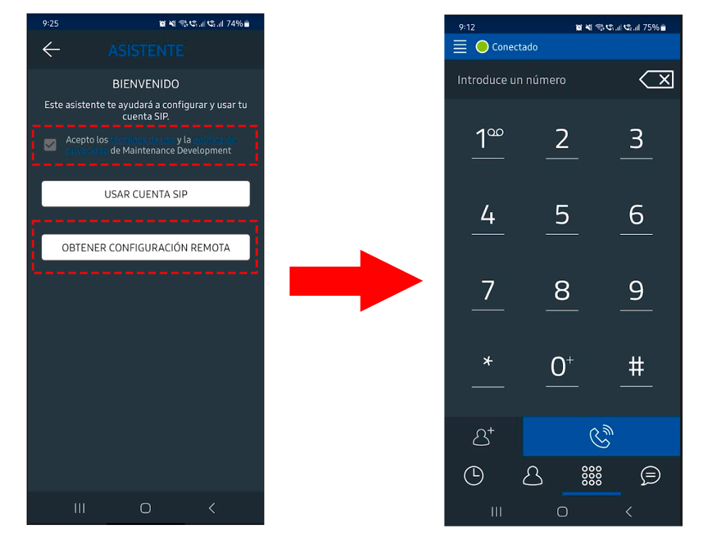 Aviso para reaprovisionar el terminal