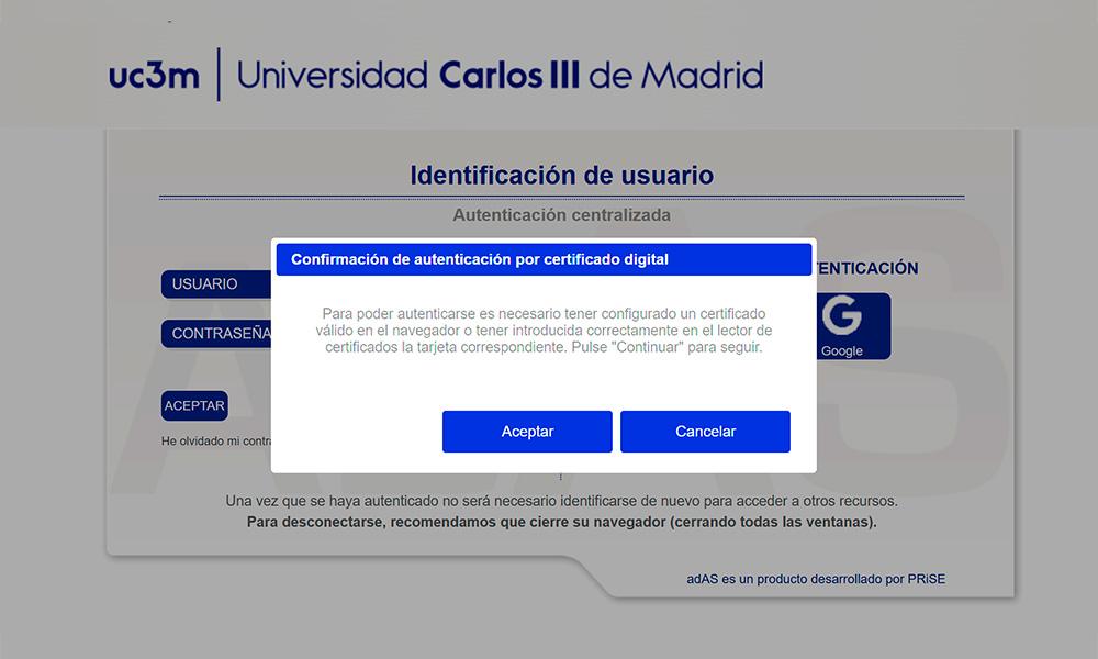 Interface de identificación de usuario