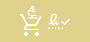 Icono representando un carrito de la compra y firma de aceptación