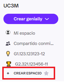  Interfaz de genially integración UC3M