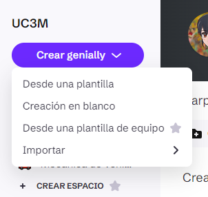  Interfaz de genially integración UC3M