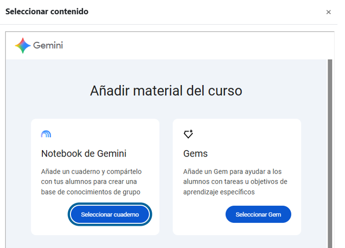 Interfaz de Gemini integración UC3M
