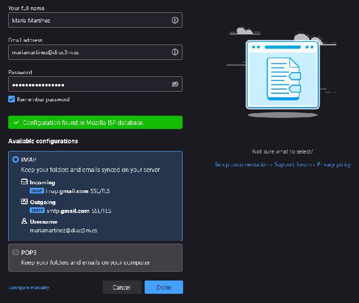 Configuración Thunderbird paso 3