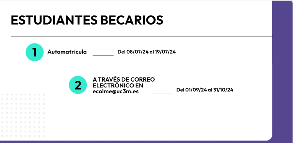 Información proceso de matrícula
