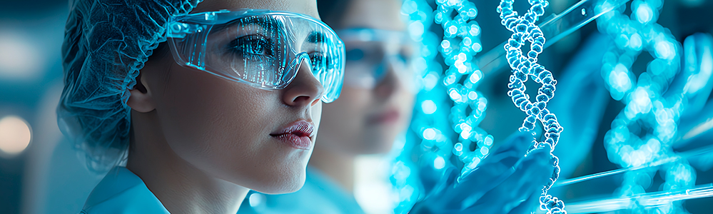 Mujer cientifica en laboratorio