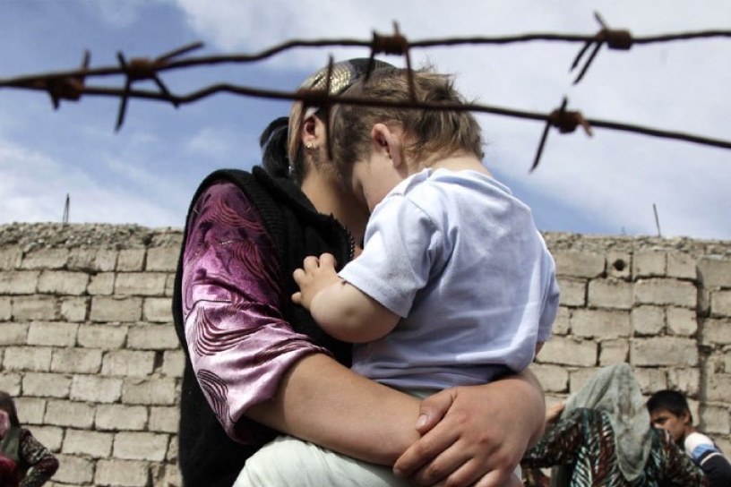 Niños en un campamento de refugiados