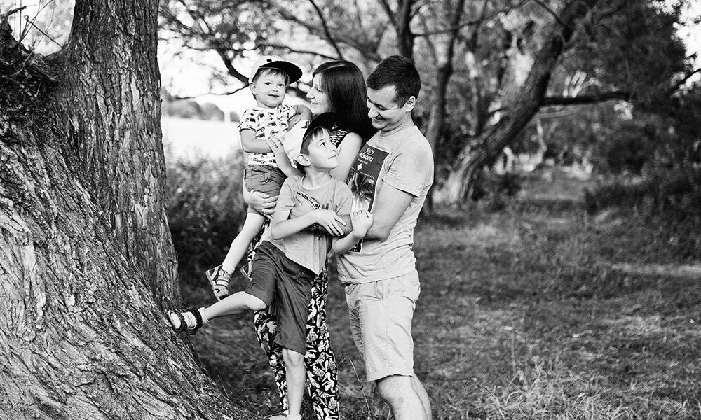 foto de familia en blanco y negro