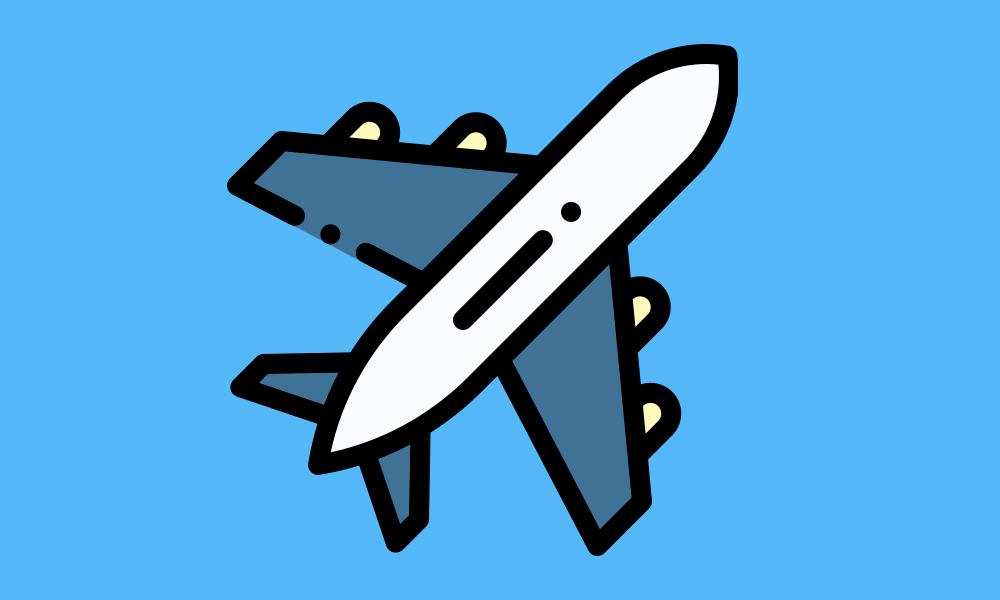 Dibujo de un avion surcando el cielo