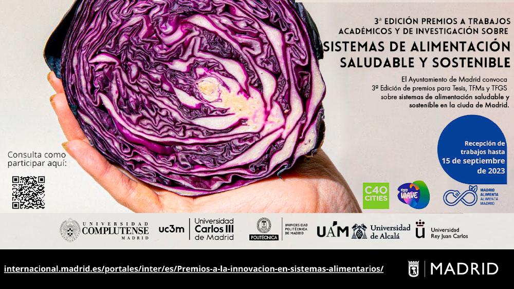 Tercera edición de los Premios a trabajos académicos y de investigación sobre sistemas de alimentación saludable y sostenible de la ciudad de Madrid 2022