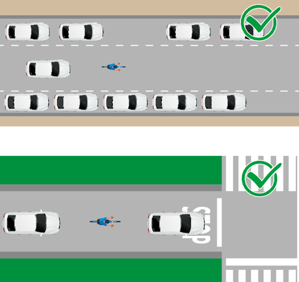 La posición en el carril