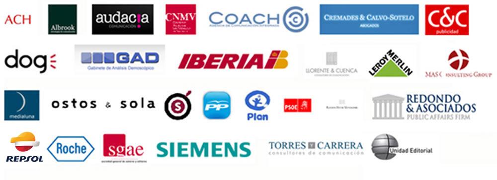Logotipos Empresas Máster en Comuicación Corporativa UC3M
