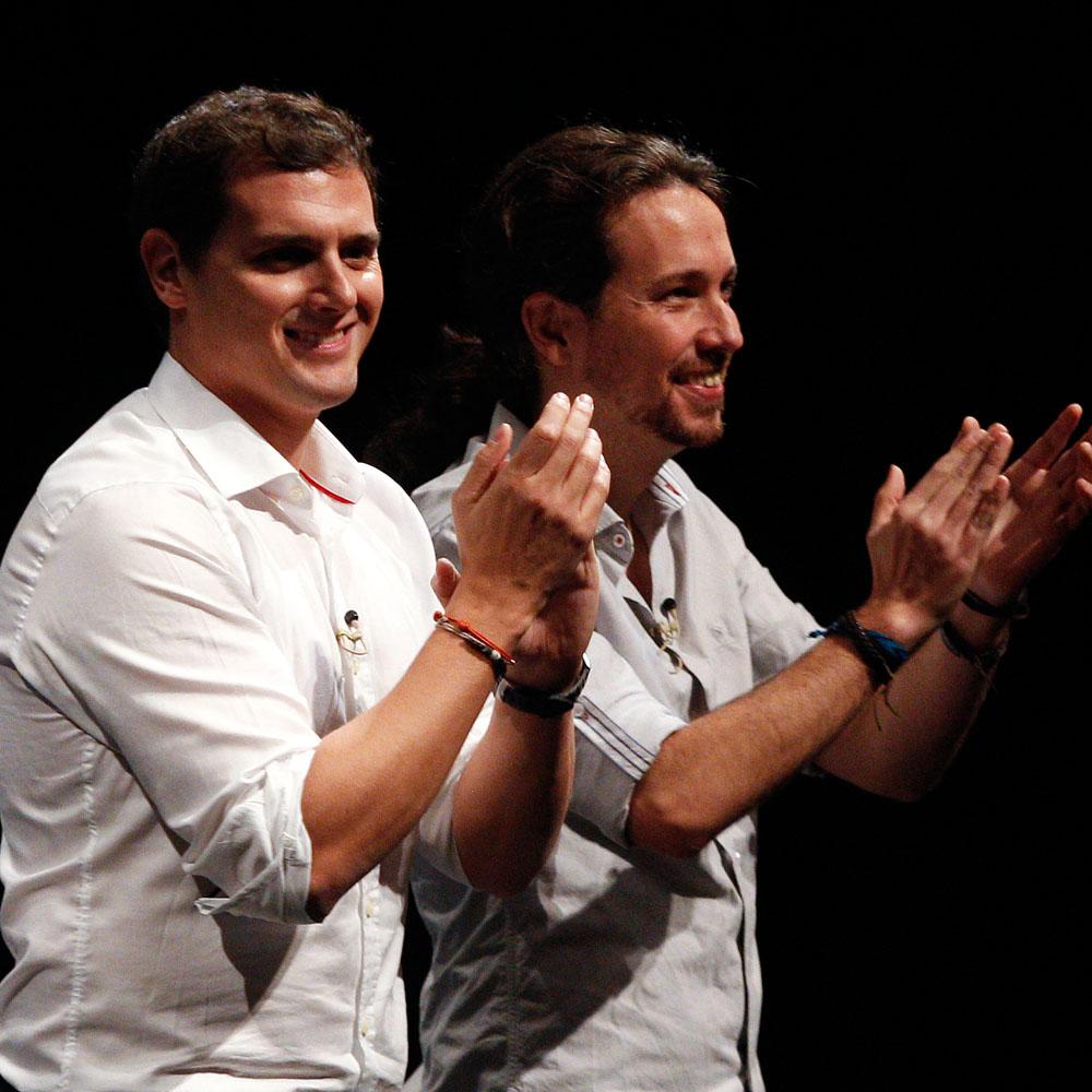 Pablo Iglesias y Albert Rivera debaten en el auditorio de la UC3M