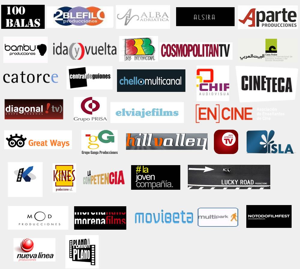Logotipos de empresas que colaboran con el curso de Experto en Guión de Cine