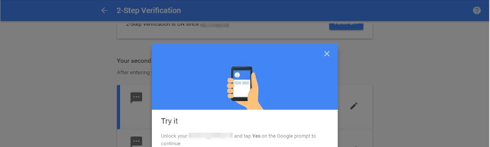 Pantalla de seguridad de Google indicando que apruebes el inicio de sesión en la pantalla de tu teléfono móvil
