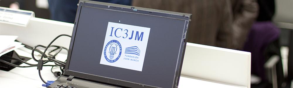 Imagen en pantalla de ordenador con el logotipo del Instituto Carlos III Juan March